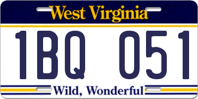 WV license plate 1BQ051
