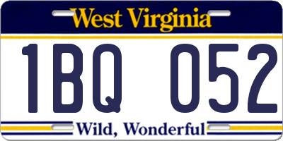 WV license plate 1BQ052