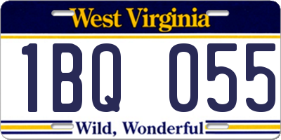WV license plate 1BQ055