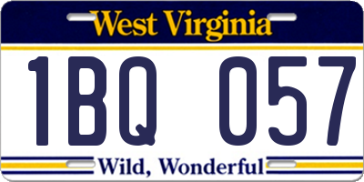 WV license plate 1BQ057