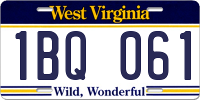 WV license plate 1BQ061
