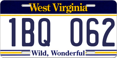 WV license plate 1BQ062