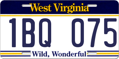 WV license plate 1BQ075