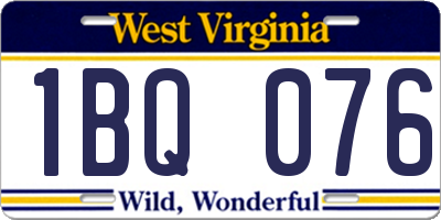 WV license plate 1BQ076