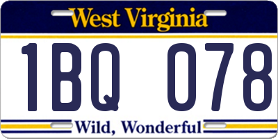 WV license plate 1BQ078