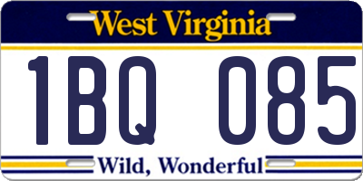 WV license plate 1BQ085