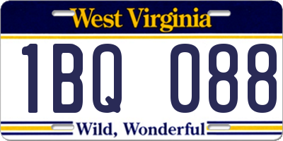 WV license plate 1BQ088