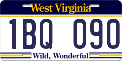 WV license plate 1BQ090