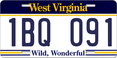 WV license plate 1BQ091
