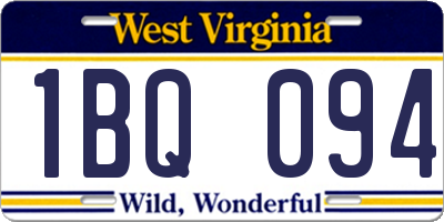 WV license plate 1BQ094