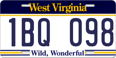 WV license plate 1BQ098