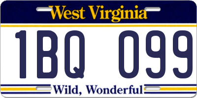 WV license plate 1BQ099
