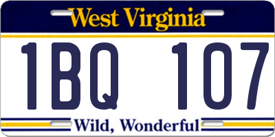 WV license plate 1BQ107