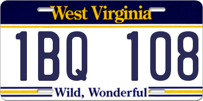 WV license plate 1BQ108