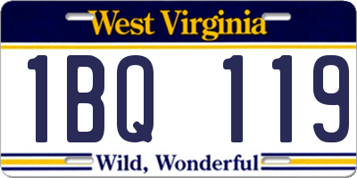 WV license plate 1BQ119