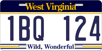 WV license plate 1BQ124