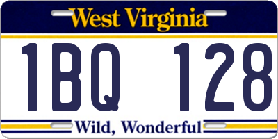 WV license plate 1BQ128