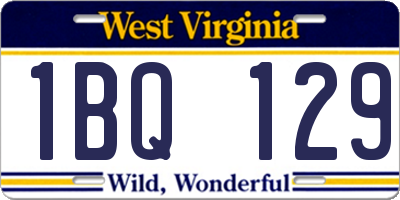 WV license plate 1BQ129