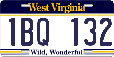 WV license plate 1BQ132