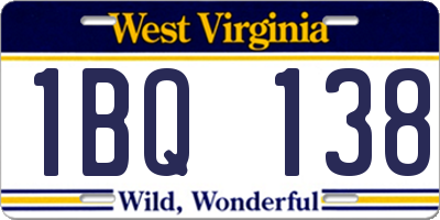 WV license plate 1BQ138