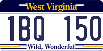 WV license plate 1BQ150