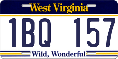 WV license plate 1BQ157