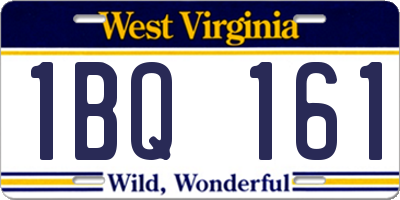 WV license plate 1BQ161