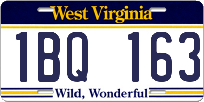 WV license plate 1BQ163