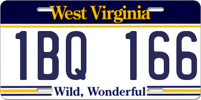 WV license plate 1BQ166