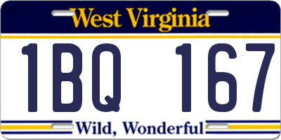 WV license plate 1BQ167
