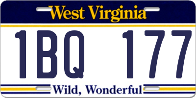 WV license plate 1BQ177