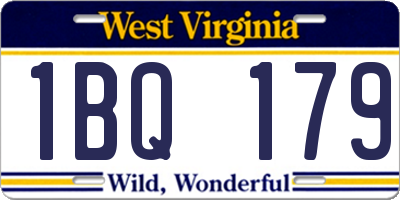 WV license plate 1BQ179