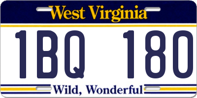 WV license plate 1BQ180