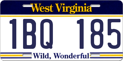 WV license plate 1BQ185
