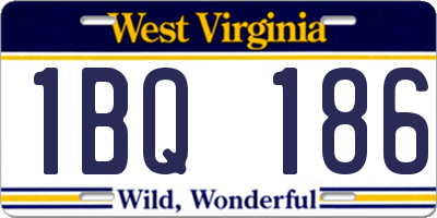 WV license plate 1BQ186