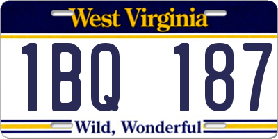 WV license plate 1BQ187