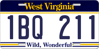 WV license plate 1BQ211