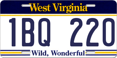 WV license plate 1BQ220