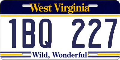WV license plate 1BQ227