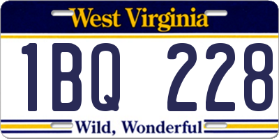 WV license plate 1BQ228