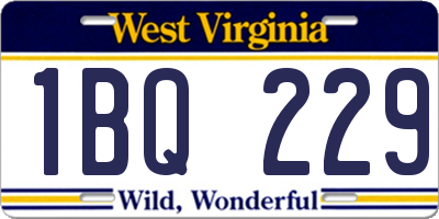 WV license plate 1BQ229