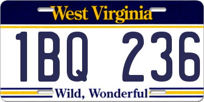 WV license plate 1BQ236