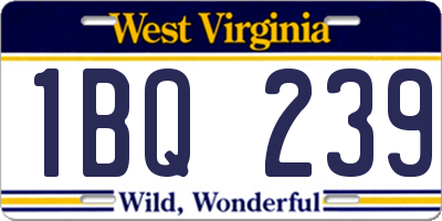 WV license plate 1BQ239