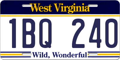 WV license plate 1BQ240