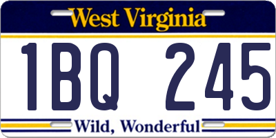 WV license plate 1BQ245