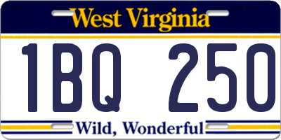 WV license plate 1BQ250