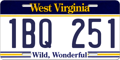 WV license plate 1BQ251