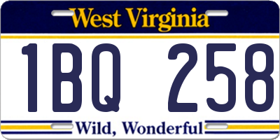 WV license plate 1BQ258