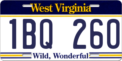 WV license plate 1BQ260
