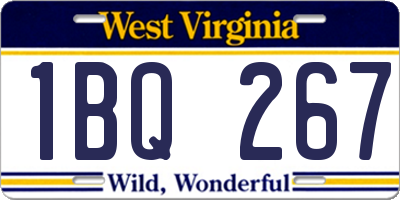 WV license plate 1BQ267
